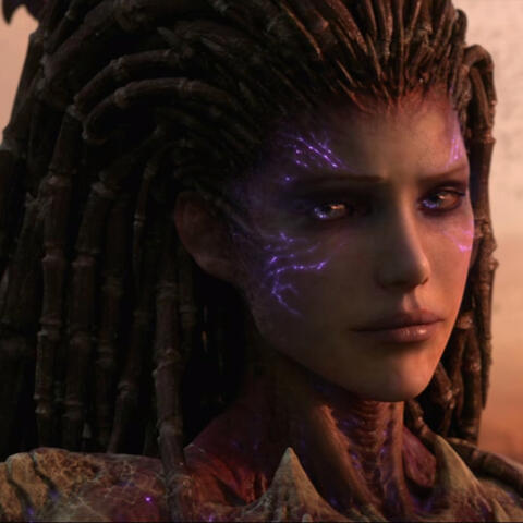 An image of infested Sarah Kerrigan from Starcraft 2: HotS.