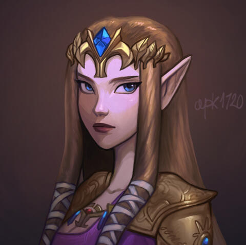 A drawing of Zelda from TLOZ:TP.